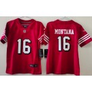 Youth San Francisco 49ers #16 Joe Montana Limited Red Throwback Vapor Jersey