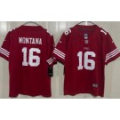 Youth San Francisco 49ers #16 Joe Montana Limited Red Vapor Jersey