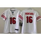 Youth San Francisco 49ers #16 Joe Montana Limited White Throwback Vapor Jersey