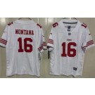 Youth San Francisco 49ers #16 Joe Montana Limited White Vapor Jersey