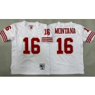 Youth San Francisco 49ers #16 Joe Montana White 1989 Throwback Jersey