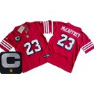 Youth San Francisco 49ers #23 Christian McCaffrey Limited Red Throwback C Patch FUSE Vapor Jersey