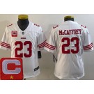Youth San Francisco 49ers #23 Christian McCaffrey Limited White C Patch Vapor Jersey
