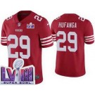 Youth San Francisco 49ers #29 Talanoa Hufanga Limited Red LVIII Super Bowl Vapor Jersey