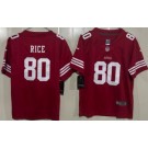 Youth San Francisco 49ers #80 Jerry Rice Limited Red Vapor Jersey