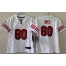 Youth San Francisco 49ers #80 Jerry Rice Limited White White Throwback Vapor Jersey