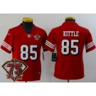 Youth San Francisco 49ers #85 George Kittle Limited Red 75th Anniversary Alternate Vapor Jersey