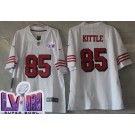Youth San Francisco 49ers #85 George Kittle Limited White Throwback LVIII Super Bowl Vapor Jersey