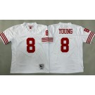 Youth San Francisco 49ers #8 Steve Young White 1994 Throwback Jersey