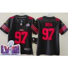 Youth San Francisco 49ers #97 Nick Bosa Limited Black LVIII Super Bowl Vapor Jersey