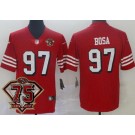 Youth San Francisco 49ers #97 Nick Bosa Limited Red 75th Anniversary Alternate Vapor Jersey