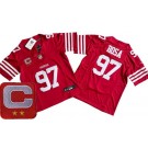Youth San Francisco 49ers #97 Nick Bosa Limited Red C Patch FUSE Vapor Jersey