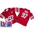 Youth San Francisco 49ers #97 Nick Bosa Limited Red LVIII Super Bowl FUSE Vapor Jersey