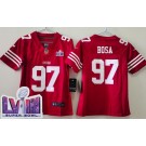 Youth San Francisco 49ers #97 Nick Bosa Limited Red LVIII Super Bowl Vapor Jersey