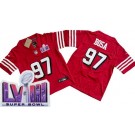 Youth San Francisco 49ers #97 Nick Bosa Limited Red Throwback LVIII Super Bowl FUSE Vapor Jersey