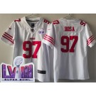 Youth San Francisco 49ers #97 Nick Bosa Limited White LVIII Super Bowl Vapor Jersey