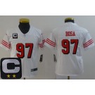 Youth San Francisco 49ers #97 Nick Bosa Limited White Throwback C Patch  Vapor Jersey