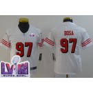 Youth San Francisco 49ers #97 Nick Bosa Limited White Throwback LVIII Super Bowl Vapor Jersey