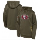 Youth San Francisco 49ers Olive 2022 Salute To Service Performance Pullover Hoodie