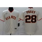 Youth San Francisco Giants #28 Buster Posey Cream Cool Base Jersey