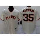 Youth San Francisco Giants #35 Brandon Crawford Cream Cool Base Jersey