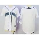 Youth Seattle Mariners Blank White Cool Base Jersey