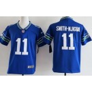 Youth Seattle Seahawks #11 Jaxon Smith Njigba Limited Blue Throwback Vapor Jersey