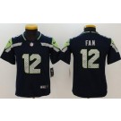 Youth Seattle Seahawks #12 Fan Limited Navy Vapor Untouchable Jersey