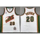 Youth Seattle Sonics #20 Gary Payton White 1995 Throwback Swingman Jersey