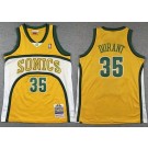 Youth Seattle Sonics #35 Kevin Durant Yellow 2007 Throwback Swingman Jersey