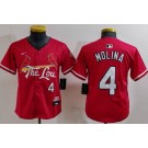 Youth St Louis Cardinals #4 Yadier Molina Red 2024 City Connect Limited Jersey