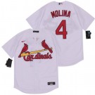 Youth St Louis Cardinals #4 Yadier Molina White 2020 Cool Base Jersey