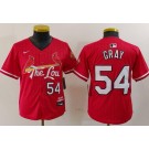 Youth St Louis Cardinals #54 Sonny Gray Red 2024 City Connect Limited Jersey