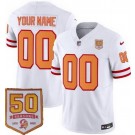 Youth Tampa Bay Buccaneers Customized Limited White Throwback 50th Seasons FUSE Vapor Jersey