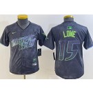 Youth Tampa Bay Rays #15 Josh Lowe Charcoal 2024 City Connect Limited Jersey