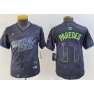 Youth Tampa Bay Rays #17 Isaac Paredes Charcoal 2024 City Connect Limited Jersey