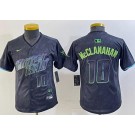 Youth Tampa Bay Rays #18 Shane McClanahan Charcoal 2024 City Connect Player Number Limited Cool Base Jersey