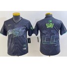 Youth Tampa Bay Rays #22 Jose Siri Charcoal 2024 City Connect Limited Jersey