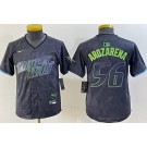 Youth Tampa Bay Rays #56 Randy Arozarena Charcoal 2024 City Connect Limited Cool Base Jersey