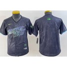 Youth Tampa Bay Rays Blank Charcoal 2024 City Connect Limited Cool Base Jersey