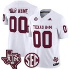 Youth Texas A&M Aggies Custom White FUSE College Football Jersey