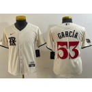 Youth Texas Rangers #53 Adolis Garcia Cream 2023 City Player Name Cool Base Jersey