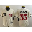 Youth Texas Rangers #53 Adolis Garcia Cream City Connect Player Number Cool Base Jersey