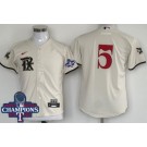 Youth Texas Rangers #5 Corey Seager Cream City 2023 World Series Champions Cool Base Jersey