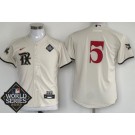 Youth Texas Rangers #5 Corey Seager Cream City 2023 World Series Cool Base Jersey