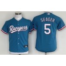 Youth Texas Rangers #5 Corey Seager Light Blue Cool Base Jersey