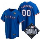 Youth Texas Rangers Customized Blue 2023 World Series Cool Base Jersey