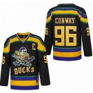 Youth The Mighty Ducks #96 Charlie Conway Black Hockey Jersey