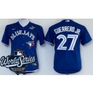 Youth Toronto Blue Jays #27 Vladimir Guerrero Jr Royal 2025 World Series Cool Base Jersey