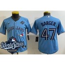 Youth Toronto Blue Jays #47 Addison Barger Light Blue 2025 World Series Cool Base Jersey
